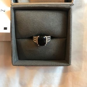 David Yurman Petite Wheaton ring with black onyx